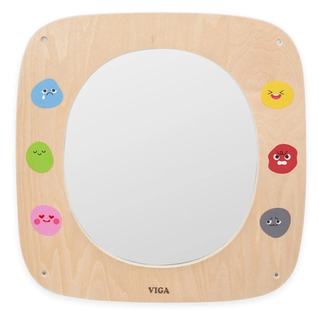 VIGA Drewniana Tablica z Lustrem i Emotkami