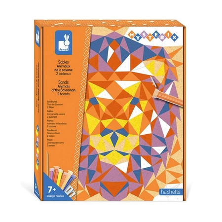 Zestaw kreatywny Piasek Zwierzęta z sawanny Misterix 7+, Janod