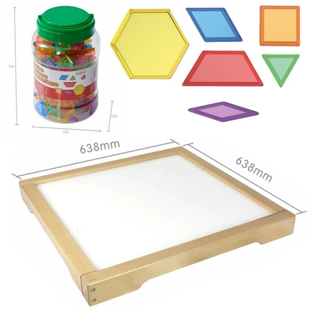 MASTERKIDZ Panel Skrzynia LED Sensoryczna + Klocki Montessori Mozaika 140 el.