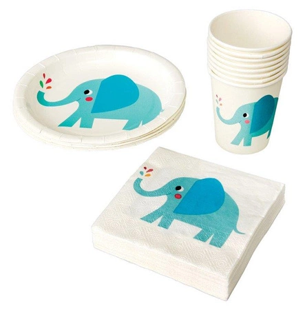 Kubki papierowe 8 szt., Słoń Elvis, Rex London