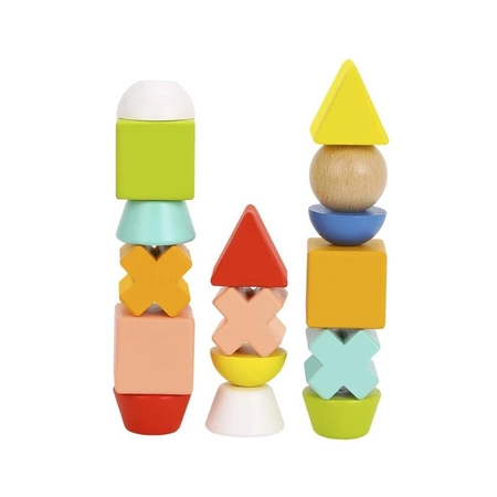 TOOKY TOY Drewniane Klocki Układanka Gra 24 Wzory 36 el.