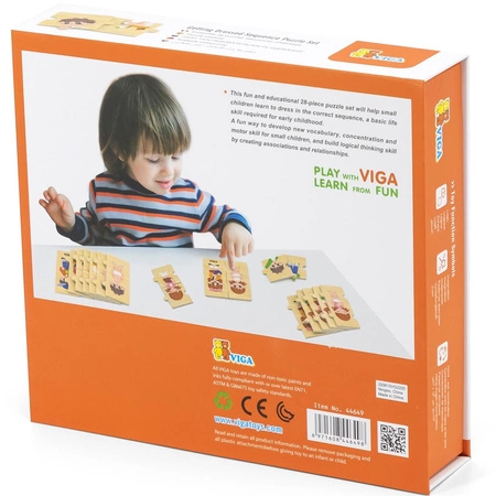VIGA Drewniana Układanka Edukacyjna Dzieci 6szt