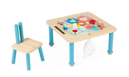 Drewniany progresywny stolik aktywizujący 18 m+, Janod