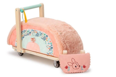 LILLIPUTIENS Drewniany jeździk 2 w 1 z miękkim siedziskiem i torebką Sarenka Stella 12 m+