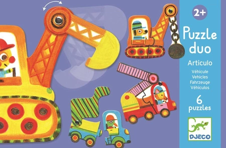 Puzzle tekturowe dwuelementowe POJAZDY DJ08170