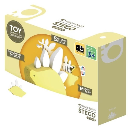 Halftoys Magnetyczny Składany Dinozaur Stegozaur z Książeczką