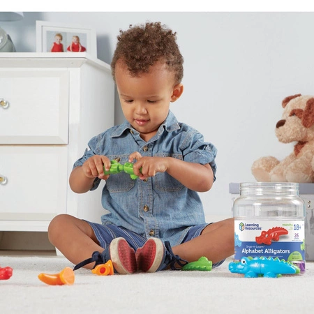 Figurki do nauki liter i poznawania kolorów, Aligatory, Zestaw 13 szt. - Snap & Learn