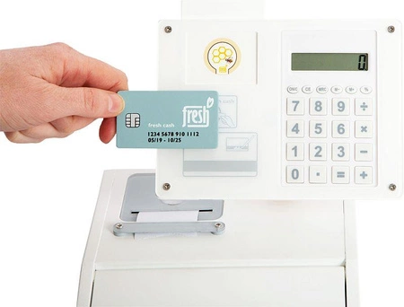 Drewniana kasa sklepowa dla dzieci z kalkulatorem Fresh Small Foot 12249-SF