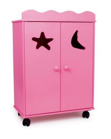 Szafa na ubranka dla lalek, różowa