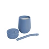 EZPZ Silikonowy kubeczek ze słomką Mini Cup + Straw Training System 120 ml ciemny niebieski