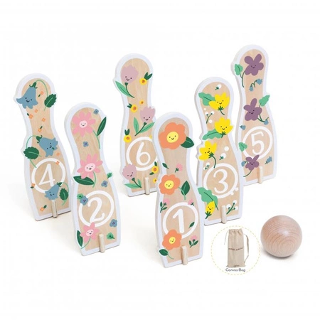 CLASSIC WORLD Drewniane Kręgle Gra dla Dzieci 6 szt. + Piłka