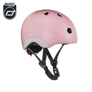 SCOOTANDRIDE Kask z odblaskami XXS-S dla dzieci 1-5 lat Rose Cat