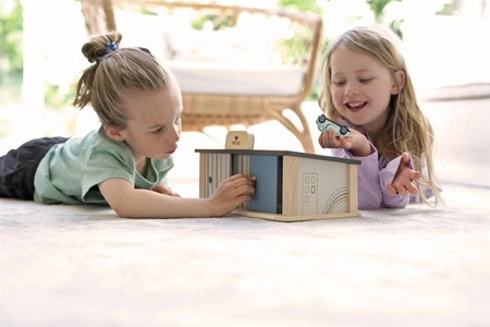 Garaż drewniany na autka samochodziki Micki