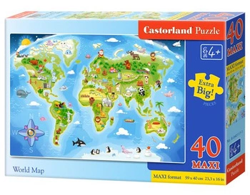 Puzzle 40 maxi Mapa świata B-040117-1