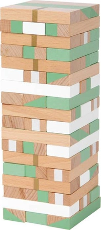 Drewniana Chwiejąca się wieża Gold Edition 12217-Small Foot, zręcznościowe gry dla dzieci