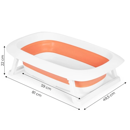 Wanienka dla dzieci wanna pomarańczowa składana z odpływem 81 cm - Krówka ECOTOYS