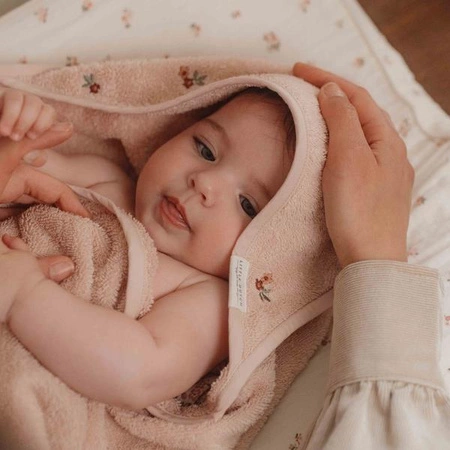 Little Dutch Bawełniany ręcznik z kapturem 75x75 cm Blossom