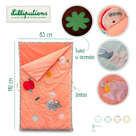 LILLIPUTIENS Aktywizująca mata do zabawy i śpiwór 2w1 Sarenka Stella 0 m+