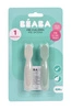 Beaba Zestaw 2 silikonowych pierwszych łyżeczek-gryzaków Sage green/velvet grey