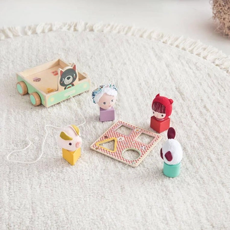 LILLIPUTIENS Drewniany wózek z sorterem do ciągnięcia Wilk Louis 12 m+