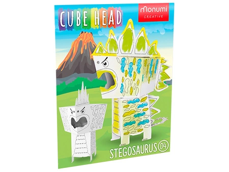 Kolorowanka 3D Cube head Dino - STEGOZAURUS 3l+ MONUMI