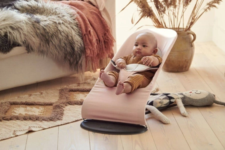 BABYBJORN - leżaczek BALANCE SOFT COTTON/JERSEY - Różowy/Szary