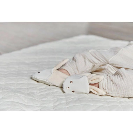Kaloo Zestaw prezentowy 3 w 1 Królik (komforter + gryzak + buciki) kremowy kolekcja Lapinoo