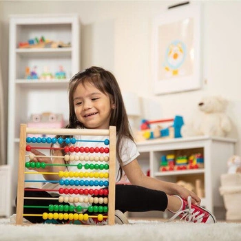 Kolorowe liczydło drewniane dla dzieci 100 koralików Abacus Melissa & Doug 10493 zabawka edukacyjna