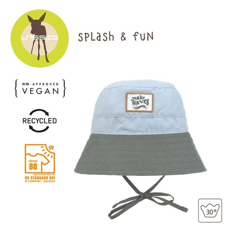 Lassig Kapelusz rybacki z filtrem UV80 Splash & Fun sky blue/deep olive, rozm. 52/53