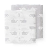 Fresk Pieluszki muślinowe zestaw 2 szt. 120 x 120 cm Wieloryb Dawn grey