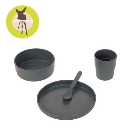 Lassig Komplet naczyń dla dzieci Uni anthracite