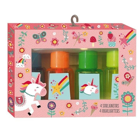 Zestaw zakreślaczy 4 szt. Jednorożec 7+, Janod