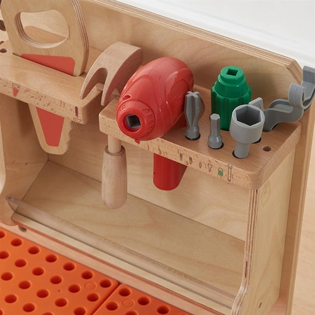 MASTERKIDZ Drewniany Warsztat Montessori STEM z Narzędziami + Akcesoria