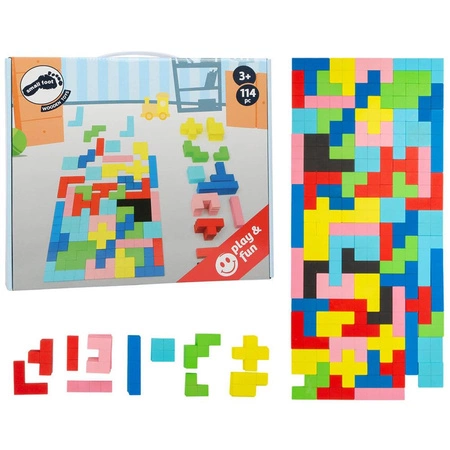 Klocki drewniane zestaw Tetris 114 elementów 11403-Small Foot, układanki dla dzieci