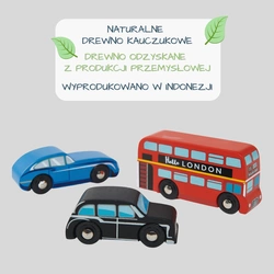 Drewniany zestaw samochodów - Londyn, 3 sztuki, Tender Leaf Toys