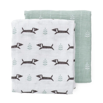 Fresk Pieluszki muślinowe zestaw 2 szt. 70 x 60 cm Piesek