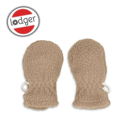 Lodger Rękawiczki dziecięce polarowe beżowe Teddy Fleece Beige 0-12m