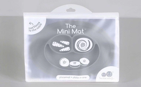 EZPZ Silikonowy talerzyk z podkładką mały 2w1 Mini Mat szary