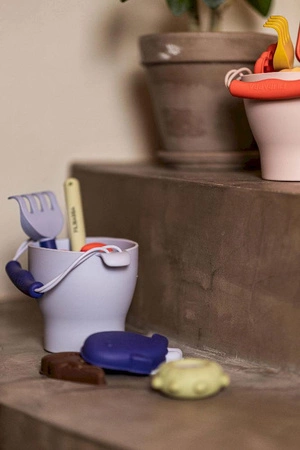 Filibabba Silikonowy zestaw wiaderko i zabawki do piasku Blue Mix