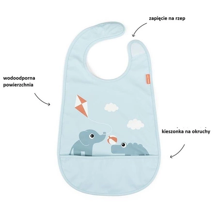 Done by Deer Śliniak z Zapięciem na Rzep Playground Blue