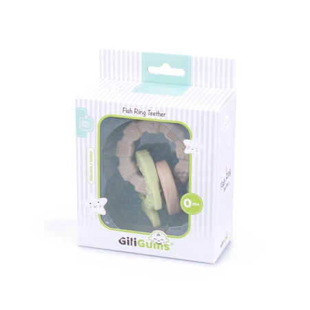GRYZAK PIERŚCIEŃ RYBKA SILIKON DREWNO GILIGUMS