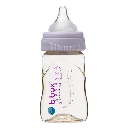 Butelka ze smoczkiem do karmienia niemowląt wykonana z PPSU, 180 ml, piwonia, b.box