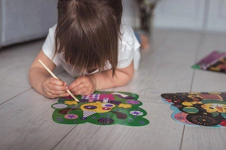 Zestaw kreatywny Do zdrapywania Graficzne zwierzątka 4+, Janod