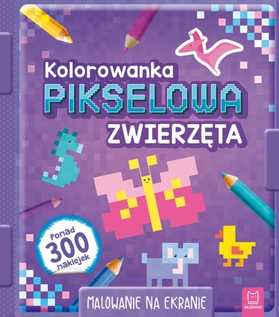Kolorowanka pikselowa z naklejkami zwierzęta