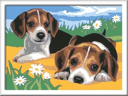 CreArt Malowanie Po Numerach Dla Dzieci Szczeniaczki Beagle