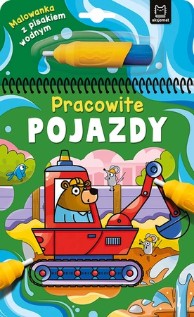 Pracowite pojazdy. Malowanka z pisakiem wodnym