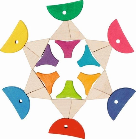 Układanka konstrukcyjna Kolorowe Rybki 58472-goki, zabawki drewniane