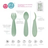 EZPZ Komplet silikonowych sztućców Mini Utensils pastelowa zieleń