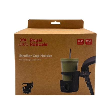 Uniwersalny uchwyt na kubek do wózka dziecięcego czarny 1 szt. Royal Rascals