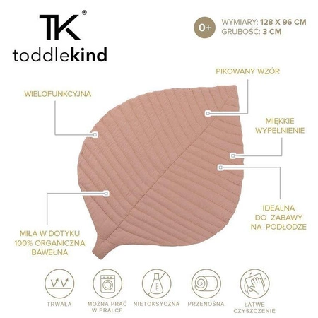 TODDLEKIND Mata do zabawy z bawełny organicznej w kształcie liścia Leaf Mat Sea Shell